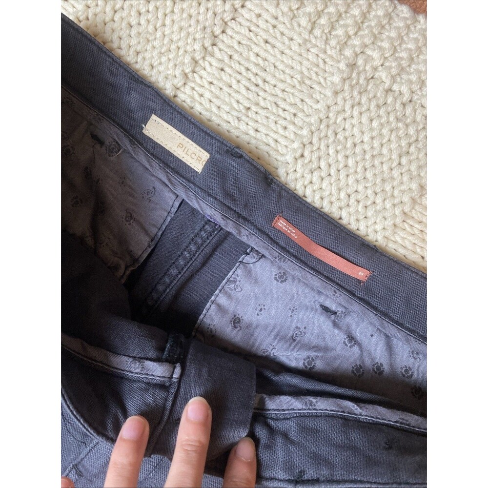 NWT Anthropologie Pilcro Pants Womens Size 29 Gray Slouchy Chino High Rise - Picture 6 of 8